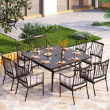PHI VILLA 9 Piece, Outdoor Dining Set, 57.5"x57.5" Table, Cushioned