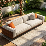 NessCarsti Outdoor Sofa Couch, 111" 4 Seater Upholstered Patio Furniture