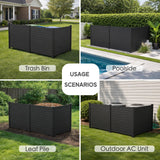 H Outdoor Privacy Screen with Aluminum Posts, Air Conditioner Fence Panels, Pool Equipment Enclosure