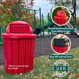 Campus Collection 42 Gallon Outdoor Commercial Trash Can with Lid