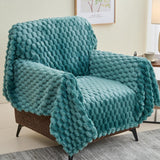 NEWCOSPLAY Super Soft King Blanket Light Teal Premium Silky Flannel Fleece 3D Clouds Stylish Jacquard Lightweight Bed Blanket All Season Use 350GSM (Light Teal, King(90"x110"))