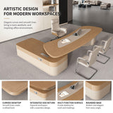 HHEvergreenEnsemble Executive Desk with Curved Desktop (94.49IN)
