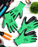 72 Pairs Gardening Work Gloves Bulk for Men Women, Rubber Coated Garden Multipack Safety Construction Glove (Green)