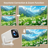Mini Projector, Portable Projector 4K & Full HD 1080P Support, 270° Rotation Outdoor Projector, Movie Projector Compatible with Smartphone, TV Stick, Laptop, PS4, HDMI, USB