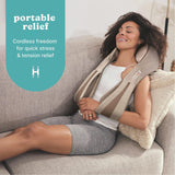 Neck Massager, Heated Shiatsu Neck, Shoulder and Back Massager with 3 Speeds, Changes of Direction, and Convenient Straps Homedics