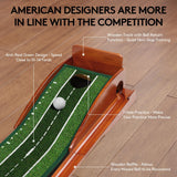 Kalramay Putting Green Indoor Golf Putting Mat – Easy to Assemble with Automatic Ball Return, Wrinkle-Free Close to Real Green Speed, Suitable for Office, Recreation Room, Patio