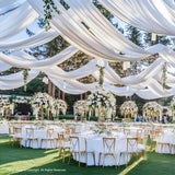 Party Village 60ftx40ft White Ceiling Curtain for Wedding Parties