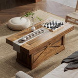 Lareth Coffee Table 39 in Rustic Center Table with X-Design Wooden Pedestal for Living Room, Space Saving, Rectangle Home Office Tea Accent Table for Dining Room Apartment, Walnut