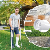 Aluminum Crutches for Kids & Adults, Lightweight Adjustable Crutches for Walking with Comfortable Underarm Pad and Hand Grip & Crutch Bag, 300 LB Weight Capacity, Fitting 4'5"-5'10", 1 Pair