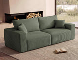 Modular Loveseat Cloud Couch, 79" Memory Foam Boneless Double Sofa, Green