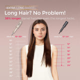 TYMO CurlPro Plus Automatic Rotating Curling Iron - Upgraded Long Barrel Curling Wand for Long Hair, Ceramic Hair Curler for Women, Anti-Scald, Tangle-Free, 600M Ionic, Dual Voltage, Gold, 1 1/4 Inch