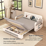 50.3" Pull Out Sofa Bed, Convertible Loveseat Sleeper with Trundle Gray