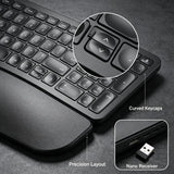 Split Ergonomic Keyboard with Palm Rest,2.4G USB Wireless