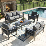 5 Pieces Modern Aluminum Patio Furniture Set