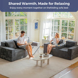 MAXYOYO Sofa Bed, 80-Inch Oversized Boneless Loveseat, 2 Cup Holders