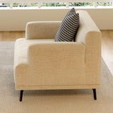 Modern Minimalist Fabric Sofa, 110.2-inch Four-Seater with Solid Wood Frame and Metal Legs. Suitable for Living Rooms, Reception Areas, and Apartments. Available in Beige. (41.3inch-Armchair)