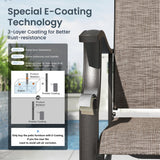 Patio Dining Set for 8 Person, Padded High Back Outdoor Swivel Chairs and Large Metal Table
