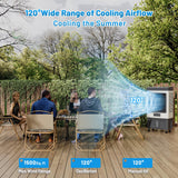 VCJ 6500CFM Swamp Cooler, Evaporative Air Cooler with 19Gal Water Tank, 8 Ice Packs, 120°Oscillation, 3 Speeds, Swamp Cooler Air Conditioner for Outdoor Patio Garage Commercial Industrial Use
