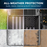 American Flag Truck Tonneau Cover for Ford F-250 F-350 Super Duty 1999-2016 / F-350 with 6.8 ft Bed Length, All-Weather Soft Roll Truck Bed Cover for Truck Black/Gray Flag