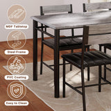 Dining Table Set for 4, Wood Kitchen Table with Upholstered Chairs for Kitchen Room and Small Spaces