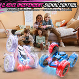 Hamdol Remote Control Car for Girls, Double-Sided Color Design Stunt RC Vehicle, Upgraded 4WD USB-C Rechargeable Toy, 2.4GHz Fast Electric STEM Toy, Birthday Age 6+