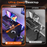 Huuger 55 x 28 Large Electric Standing Desk, Height Adjustable Computer Desk, 27.6" Deep Desktop, Stand up Gaming Office Table with 2 Hooks
