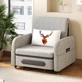NessCarsti Convertible Sleeper Chair, Put Out Sofa Bed with Hidden Storage