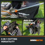 WORX Nitro 21" Cordless Lawn Mower, Brushless Electric Mower for 1/2 Acre, Push Lawn Mower with 7-Position Height Adjustment, 2 × 5.0 Ah Batteries & Charger Included, WG752