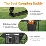 ALPHA CAMP Heavy Duty High Back Camping Chairs 500LBS Capacity Oversized Folding Chair Outdoor Chair with Headrest,Lawn with Side Pocket for Lawn, Sports and Fishing,2PC
