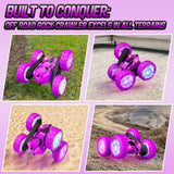 Hamdol Remote Control Car for Kids, Stunt RC Cars with Cool Wheel Lights, Double-Sided Driving, 360-degree Rotation Boys & Girls Toys for Ages 6 7 8 9 10-12 Kids, Valentines, Birthday Idea