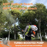 PROYAMA 51.7cc 3 in 1 Gas Powered Sprayer, 3.7 Gallon Backpack Turbo Pump Mist Duster Mosquito Fogger, Vibration-Damping Harness Leaf Blower with ‌Auto-Lock Handle for Garden Spraying