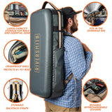 RiverSmith Carry On Fly Rod Case & Reel Storage – Travel Pack Fly Fishing Travel Bag – Backpack, Fits 8+ Rods, Overhead Bin Compatible Fishing Travel Luggage – Gray Cadmium
