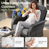 ovios 7-Piece Patio Furniture Set, Outdoor Wicker Sofa with Swivel Chairs Coffee Table