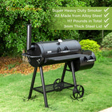 Captiva Designs Heavy Duty Outdoor Smoker,Extra Large Cooking Area(941 sq.in. in Total) Offset Smoker, Best Charcoal Smoker