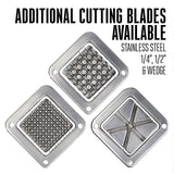 Weston Professional French Fry Cutter for Potatoes and Vegetable Dicer, 3/8” Stainless Steel Cutting Blade, Suction Cup and Wall-Mount Feet, Restaurant-Quality, Black (36-3550-W)