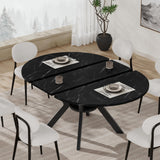 MECHYIN 42"-58" Extendable Round Dining Table for 4-6
