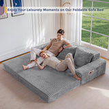MAXYOYO Sofa Bed, 80-Inch Oversized Boneless Loveseat, 2 Cup Holders