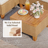 MIXPATIO 3-Piece Wicker Patio Chaise Lounge Set, Coffee Table, L-Shaped