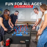 GoSports 48 Inch Game Room Size Foosball Table - Includes 4 Balls and 2 Cup Holders – Black, Oak, or White