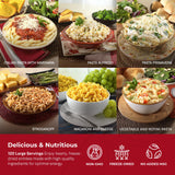Legacy Food Storage 120 Serving Emergency Food Supply Bucket, 15 Entrees, 45,720 Total Calories, Shelf Stable Lunch & Dinner, Freeze Dried Survival Meals for MRE Camping, Hiking, Prepping