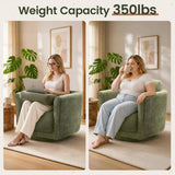 LuvnVirtue 360° Swivel Barrel Accent Chair for Living Room & Bedroom(Green)