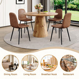 Vohuai 45" Round Dining Table Set for 4, 5-Piece Dining Table Set