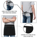 Utopia Wear 12 Pack Server Aprons with 3 Pockets, Waiter and Waitress Waist Aprons for Women with Pockets, Men Short Aprons (Black)