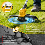 15'' Weed Wacker, Electric Weed Eater, Cordless String Trimmer with 2 x 20V 5.0Ah Batteries, Auto Line Feed, Lawn Mover & Edger, Brushless Grass Trimmer, Battery Powered Brush Cutter for Garden & Yard