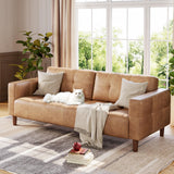 GarveeHome 3-Seater Sofa Couch, 83" Wide Faux Leather Couch with Deep Seats