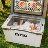 RTIC Ultra-Light 32 Quart Hard Cooler Insulated Portable Ice Chest Box for Drink, Beverage, Beach, Camping, Picnic, Fishing, Boat, Barbecue, 30% Lighter Than Rotomolded Coolers, White & Grey