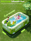 120" Large Inflatable Pool for Adults & Family, 4-Layer Thickened Blow Up Pool (Stronger Than 3-Layer), 0.32mm Heavy Duty PVC, Durable Swimming Pool for Kids, Adults & Pets Backyard Summer Green