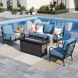Sophia & William Metal Patio Furniture Set with Fire Pit Table, 4 Pieces