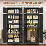 Polup 90" Pantry Cabinet, Tall Metal Storage Cabinet with Doors and Shelves
