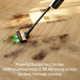 VACDOCK CoreJet5+ Cordless Vacuum Cleaner, 450W 150AW 33KPA Self-emptying Stick Vacuum with All-in-One Dock & 2 Rechargeable Battery for Home, Pet Hair, Carpets and Floors, 3 Power Modes Up to 60 Mins